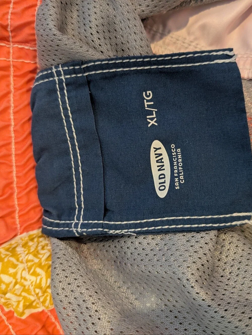 Old Navy Men's Pineapple Print Swim Trunks Orange XL